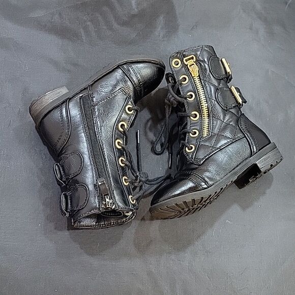 FOREVER LINK MILITARY LACE UP COMBAT BOOT-W-LUG  MATERIAL METAL HARDWARE TODDELE - Picture 7 of 16